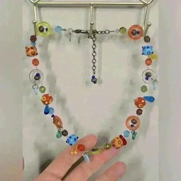 5 for $25| Necklace and bracelet bundle art deco modern glass bead colorful - Picture 4 of 7